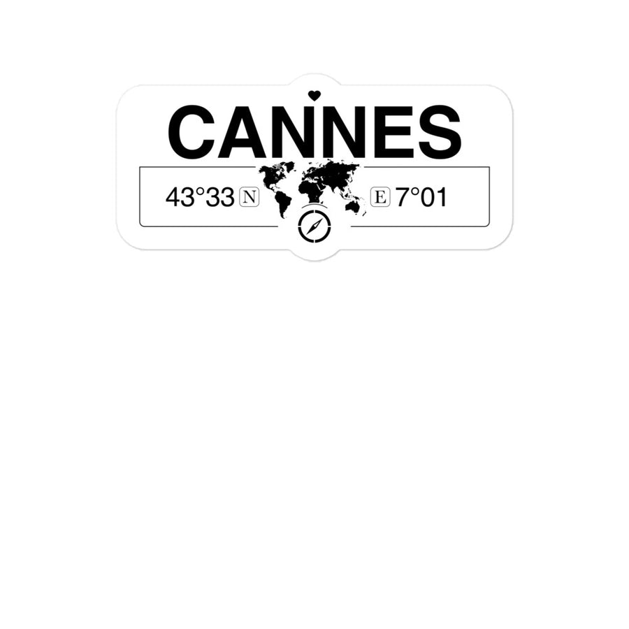 Cannes, Provence-alpes-cÃ´te 2 x 5.5" Inch Stickers Gift with Map Coordinates #REF2748F6546