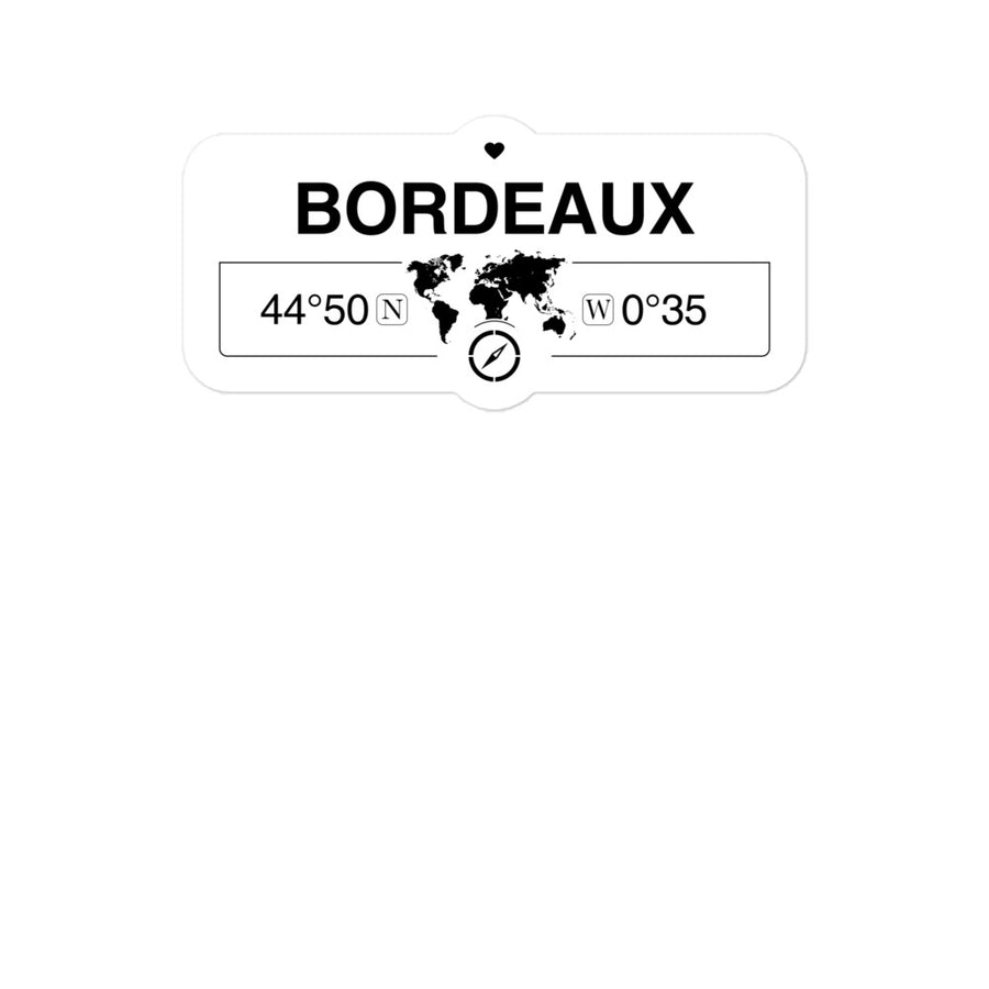 Bordeaux, Nouvelle-aquitain 2 x 5.5" Inch Stickers Gift with Map Coordinates #REF2748F6546