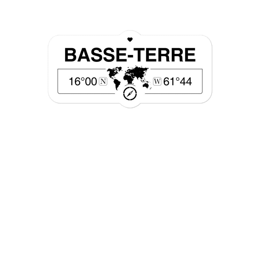 Basse-Terrertoriese, Guadeloupe 2 x 5.5" Inch Stickers Gift with Map Coordinates #REF2748F6546