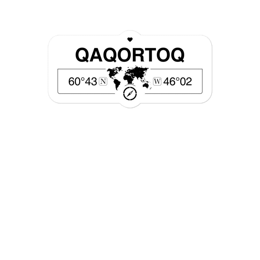 Qaqortoq, Greenland 2 x 5.5" Inch Stickers Gift with Map Coordinates #REF2748F6546