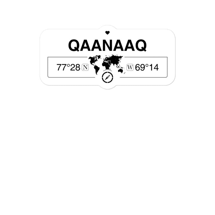 Qaanaaq, Greenland 2 x 5.5" Inch Stickers Gift with Map Coordinates #REF2748F6546