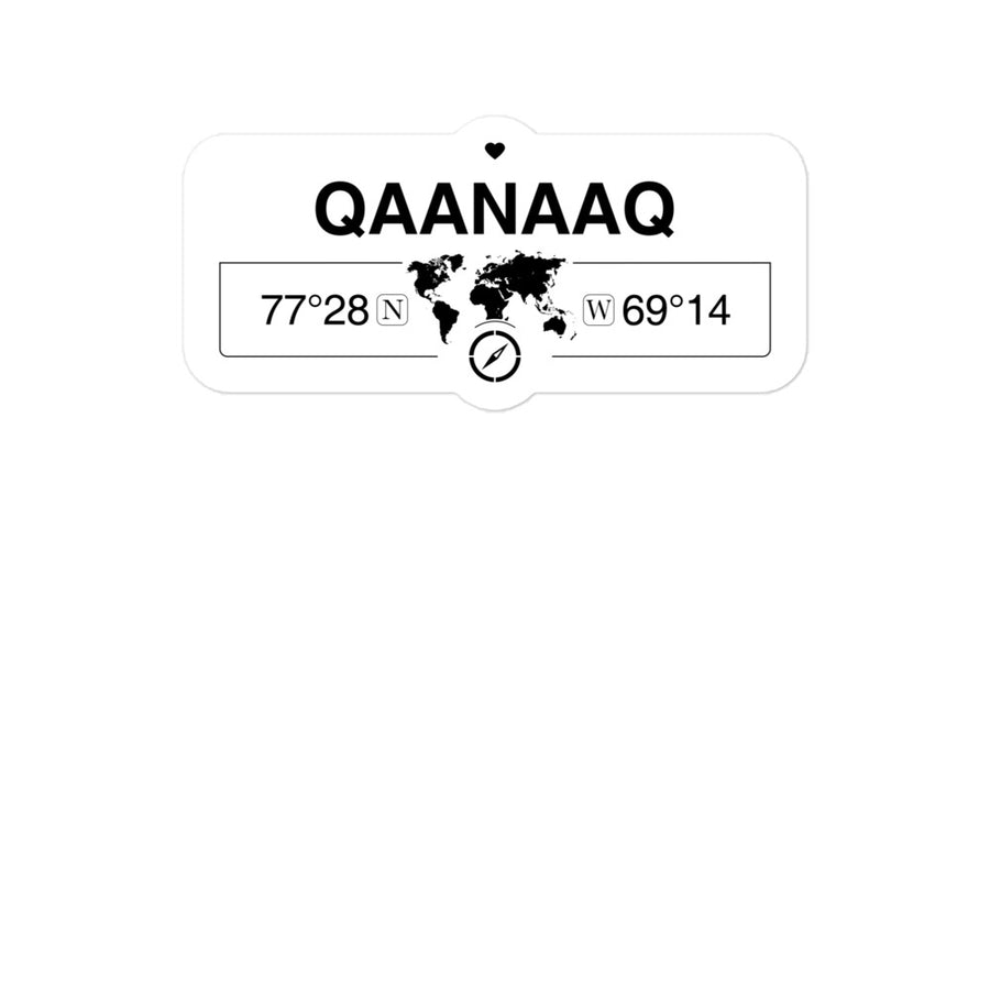 Qaanaaq, Greenland 2 x 5.5" Inch Stickers Gift with Map Coordinates #REF2748F6546