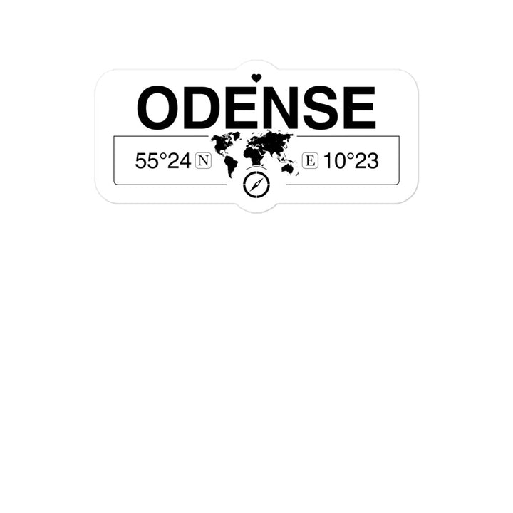 Odense, Region of Southern  2 x 5.5" Inch Stickers Gift with Map Coordinates #REF2748F6546