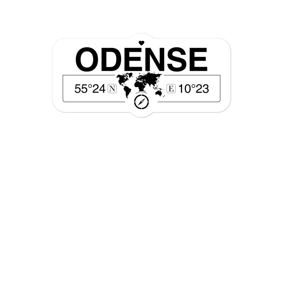 Odense, Region of Southern  2 x 5.5" Inch Stickers Gift with Map Coordinates #REF2748F6546