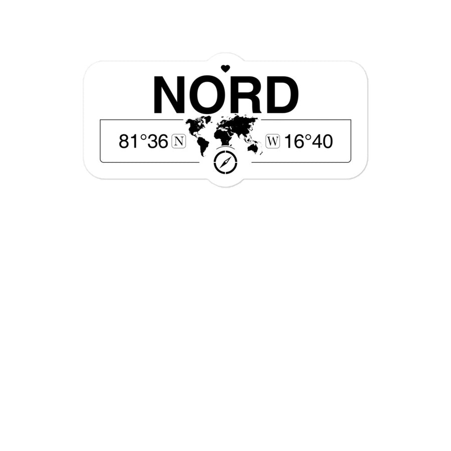 Nord, Greenland 2 x 5.5" Inch Stickers Gift with Map Coordinates #REF2748F6546