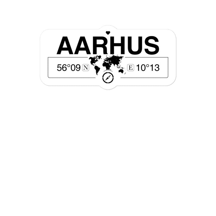 Aarhus, Central Denmark Reg 2 x 5.5" Inch Stickers Gift with Map Coordinates #REF2748F6546