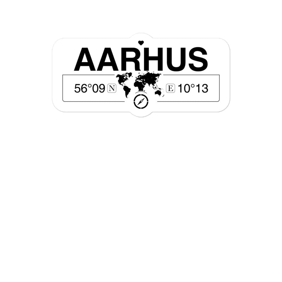 Aarhus, Central Denmark Reg 2 x 5.5" Inch Stickers Gift with Map Coordinates #REF2748F6546