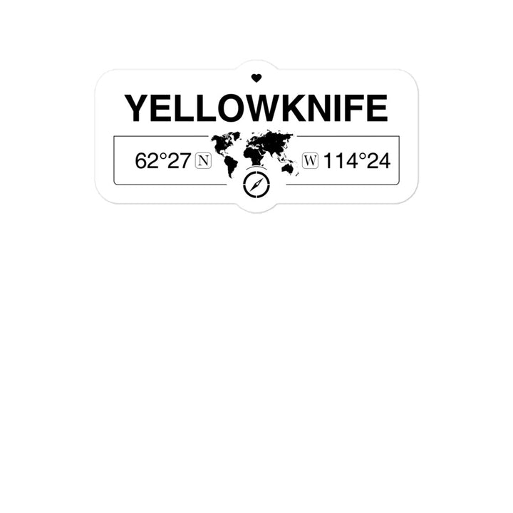Yellowknife, Northwest Terrertories 2 x 5.5" Inch Stickers Gift with Map Coordinates #REF2748F6546