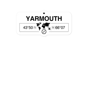 Yarmouth, Nova Scotia 2 x 5.5" Inch Stickers Gift with Map Coordinates #REF2748F6546