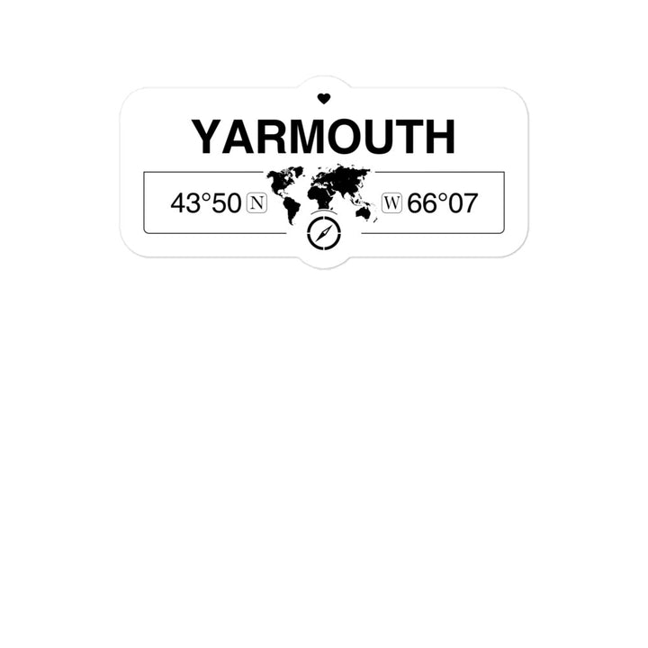 Yarmouth, Nova Scotia 2 x 5.5" Inch Stickers Gift with Map Coordinates #REF2748F6546