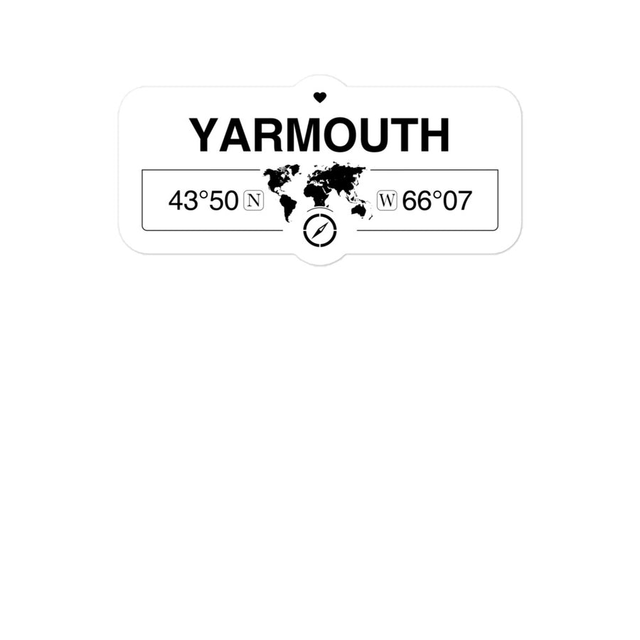 Yarmouth, Nova Scotia 2 x 5.5" Inch Stickers Gift with Map Coordinates #REF2748F6546