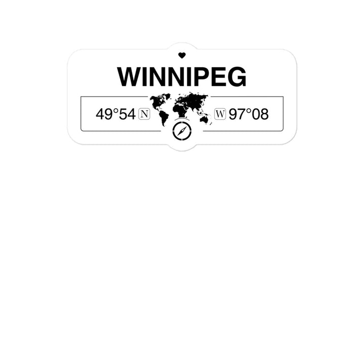 Winnipeg, Manitoba 2 x 5.5" Inch Stickers Gift with Map Coordinates #REF2748F6546