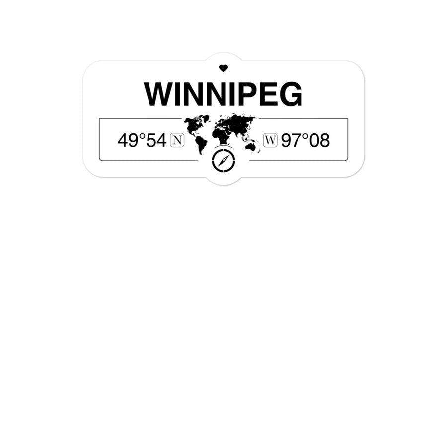 Winnipeg, Manitoba 2 x 5.5" Inch Stickers Gift with Map Coordinates #REF2748F6546