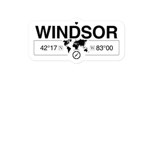 Windsor, Ontario 2 x 5.5" Inch Stickers Gift with Map Coordinates #REF2748F6546