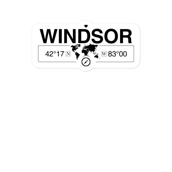 Windsor, Ontario 2 x 5.5" Inch Stickers Gift with Map Coordinates #REF2748F6546