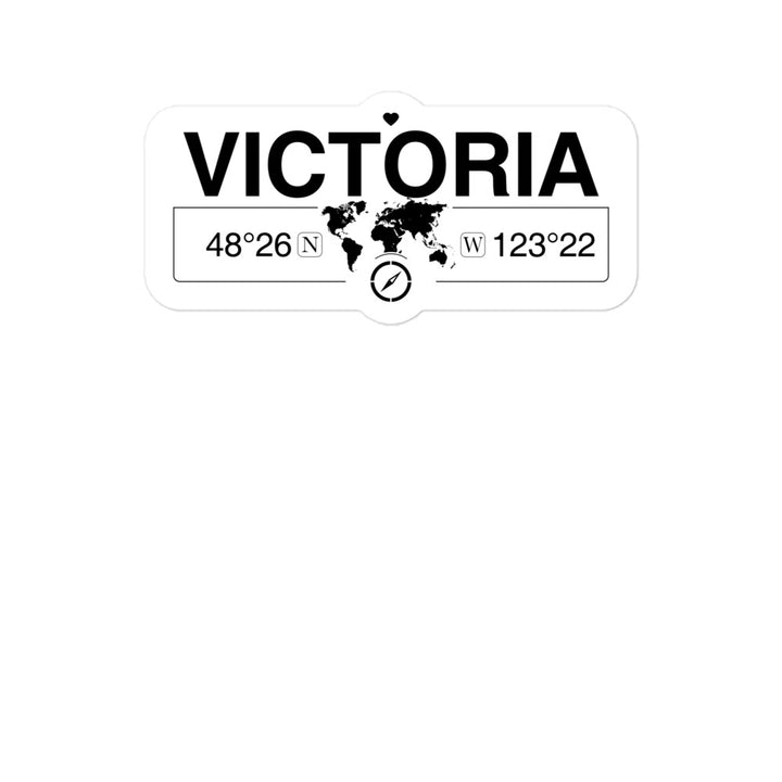 Victoria, British Columbia 2 x 5.5" Inch Stickers Gift with Map Coordinates #REF2748F6546