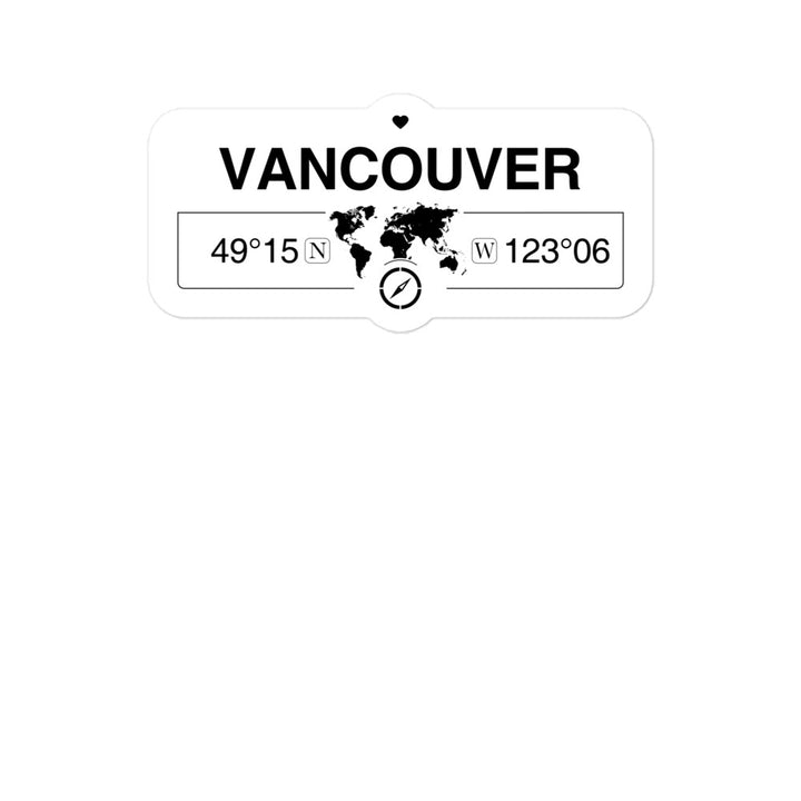 Vancouver, British Columbia 2 x 5.5" Inch Stickers Gift with Map Coordinates #REF2748F6546