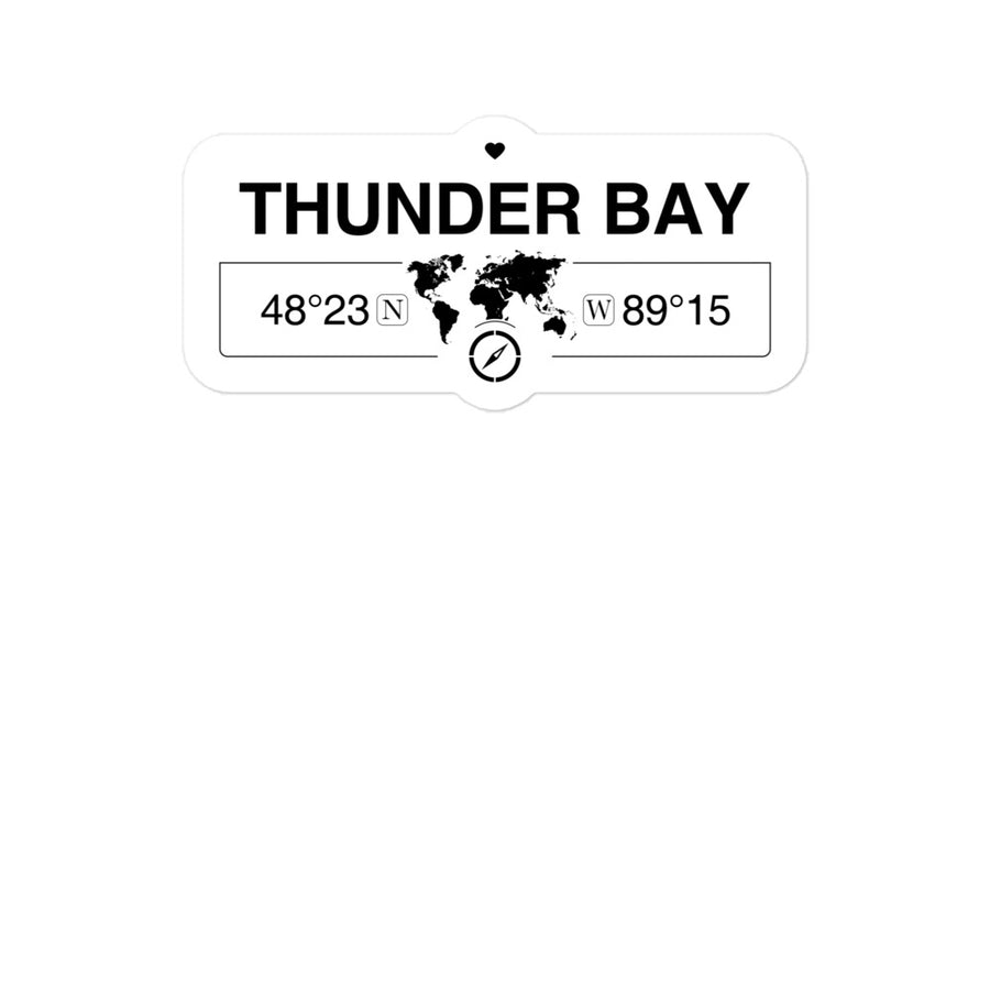 Thunder Bay, Ontario 2 x 5.5" Inch Stickers Gift with Map Coordinates #REF2748F6546