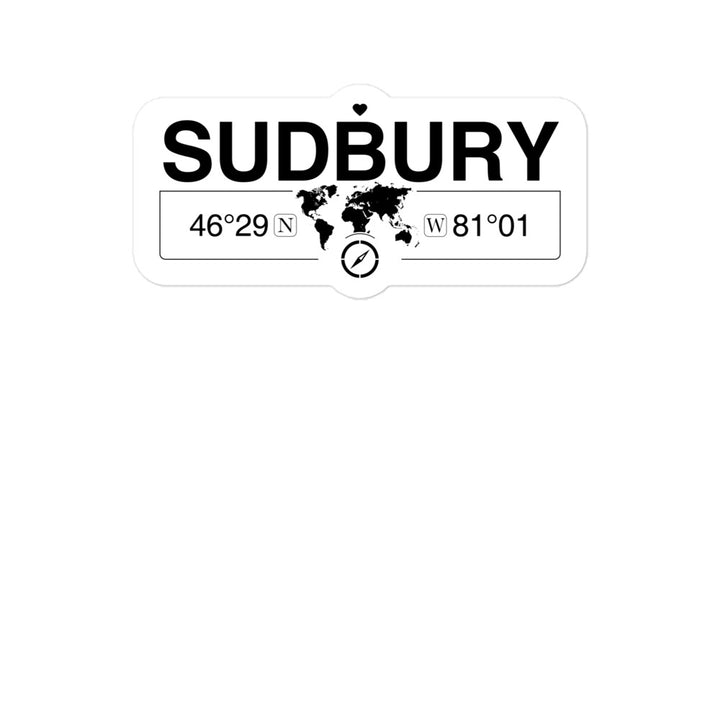 Sudbury, Ontario 2 x 5.5" Inch Stickers Gift with Map Coordinates #REF2748F6546