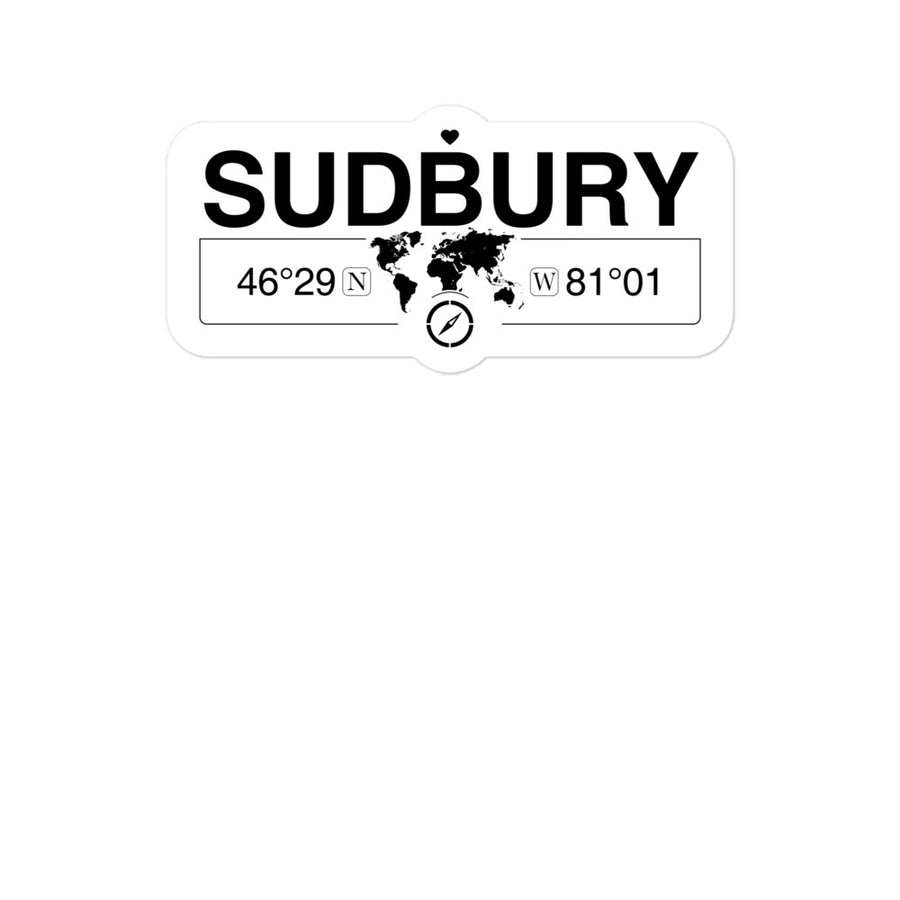 Sudbury, Ontario 2 x 5.5" Inch Stickers Gift with Map Coordinates #REF2748F6546