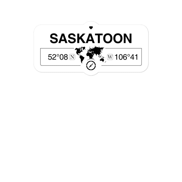 Saskatoon, Saskatchewan 2 x 5.5" Inch Stickers Gift with Map Coordinates #REF2748F6546
