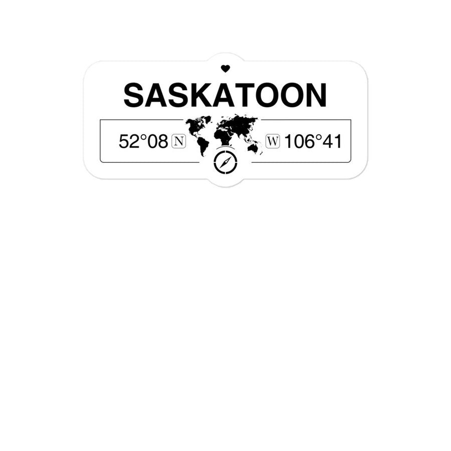 Saskatoon, Saskatchewan 2 x 5.5" Inch Stickers Gift with Map Coordinates #REF2748F6546