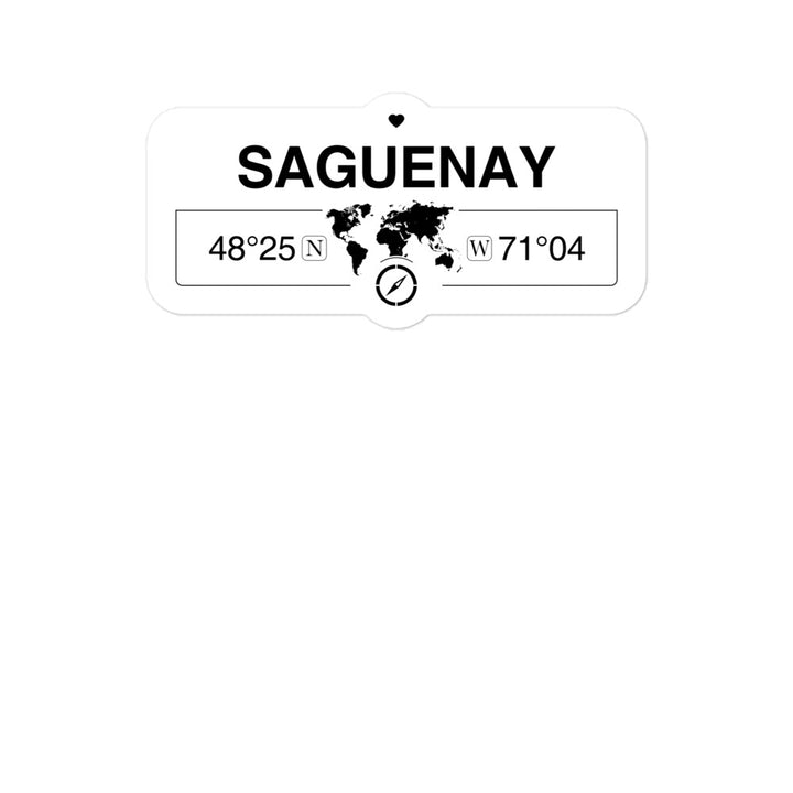 Saguenay, Quebec 2 x 5.5" Inch Stickers Gift with Map Coordinates #REF2748F6546