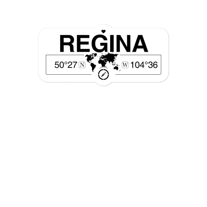 Regina, Saskatchewan 2 x 5.5" Inch Stickers Gift with Map Coordinates #REF2748F6546