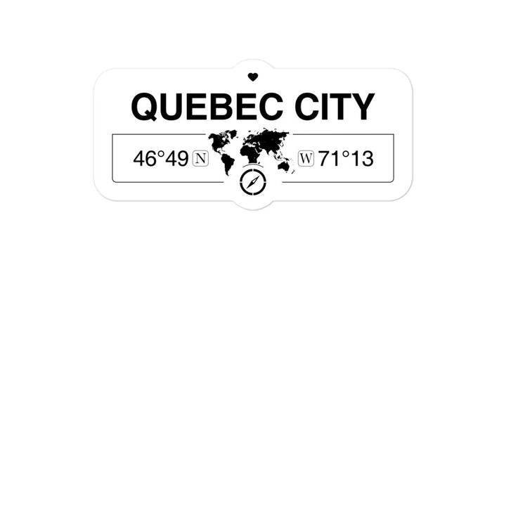 Quebec City, Quebec 2 x 5.5" Inch Stickers Gift with Map Coordinates #REF2748F6546