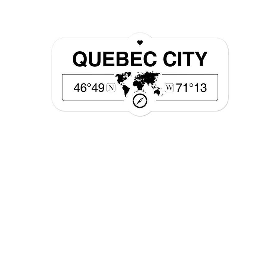 Quebec City, Quebec 2 x 5.5" Inch Stickers Gift with Map Coordinates #REF2748F6546