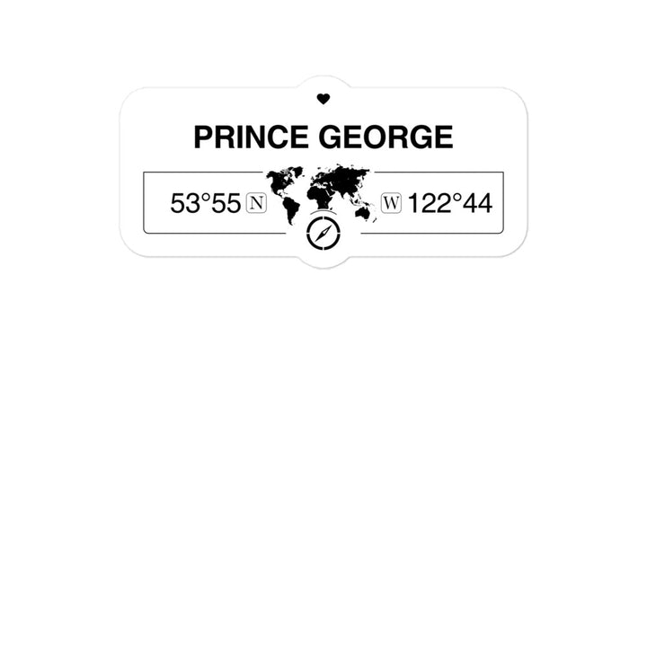 Prince George, British Colu 2 x 5.5" Inch Stickers Gift with Map Coordinates #REF2748F6546