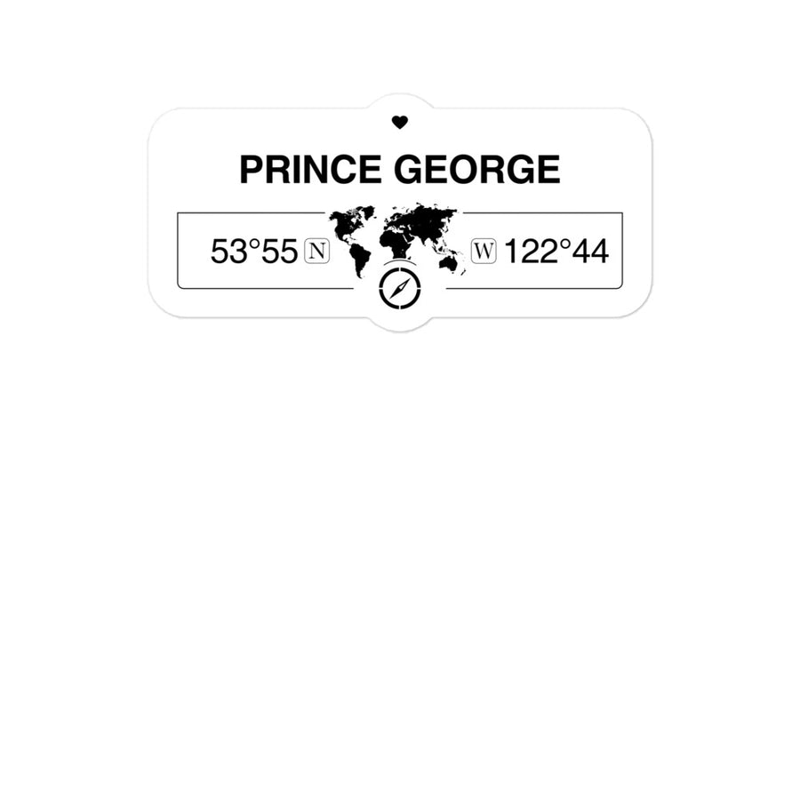 Prince George, British Colu 2 x 5.5" Inch Stickers Gift with Map Coordinates #REF2748F6546