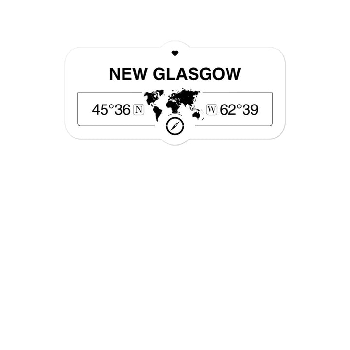 New Glasgow, Nova Scotia 2 x 5.5" Inch Stickers Gift with Map Coordinates #REF2748F6546