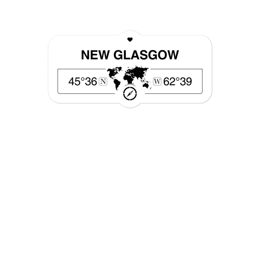 New Glasgow, Nova Scotia 2 x 5.5" Inch Stickers Gift with Map Coordinates #REF2748F6546