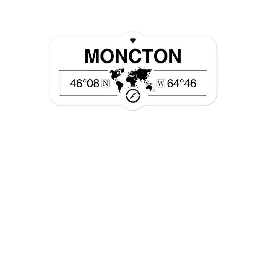 Moncton, New Brunswick 2 x 5.5" Inch Stickers Gift with Map Coordinates #REF2748F6546