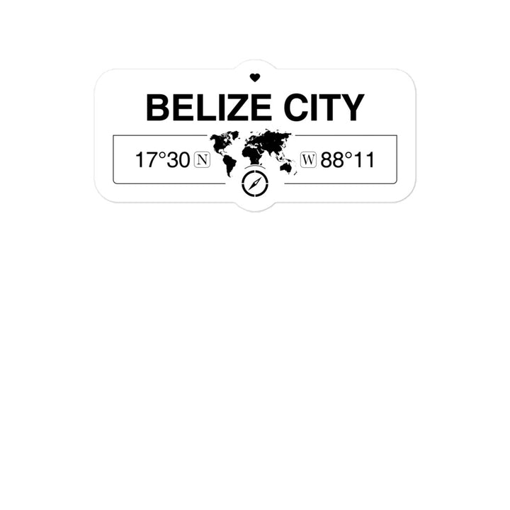 Belize City 2 x 5.5" Inch Stickers Gift with Map Coordinates #REF2748F6546