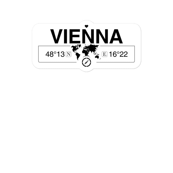 Vienna, Vienna 2 x 5.5" Inch Stickers Gift with Map Coordinates #REF2748F6546