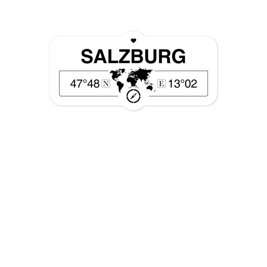 Salzburg, Salzburg 2 x 5.5" Inch Stickers Gift with Map Coordinates #REF2748F6546