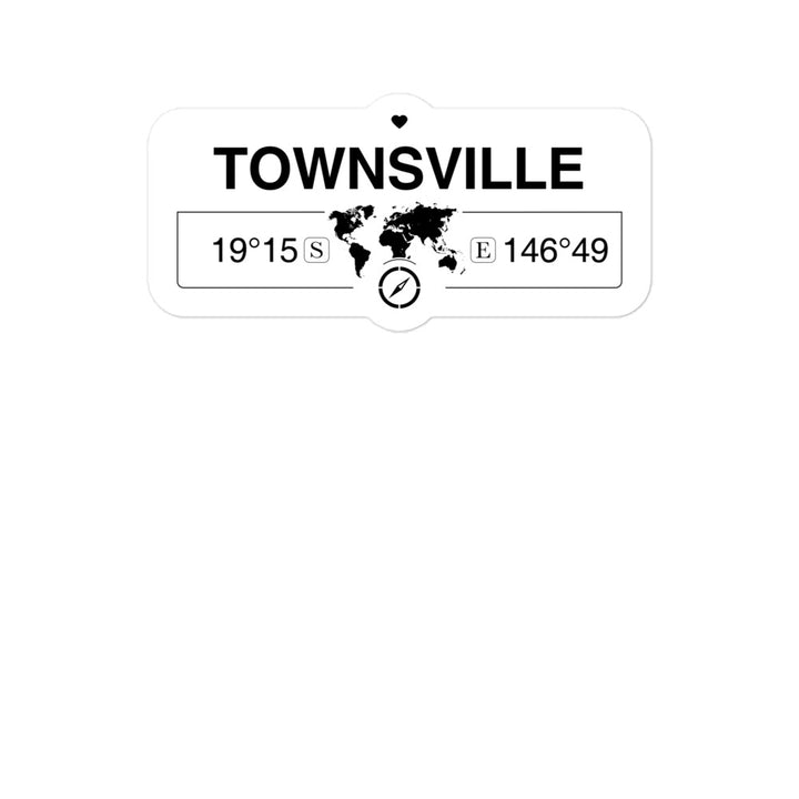 Townsville, Queensland 2 x 5.5" Inch Stickers Gift with Map Coordinates #REF2748F6546