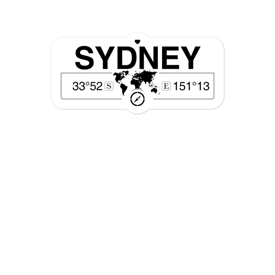 Sydney, New South Wales 2 x 5.5" Inch Stickers Gift with Map Coordinates #REF2748F6546