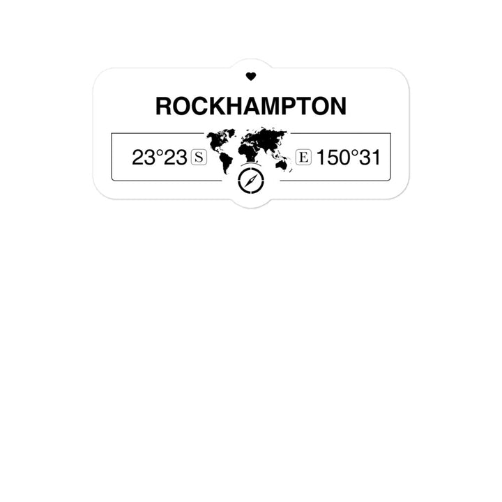 Rockhampton, Queensland 2 x 5.5" Inch Stickers Gift with Map Coordinates #REF2748F6546