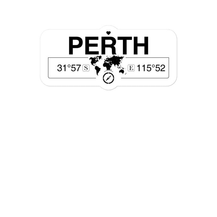Perth, Western Australia 2 x 5.5" Inch Stickers Gift with Map Coordinates #REF2748F6546