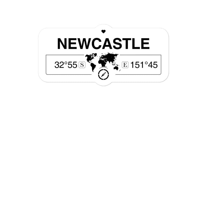Newcastle, New South Wales 2 x 5.5" Inch Stickers Gift with Map Coordinates #REF2748F6546