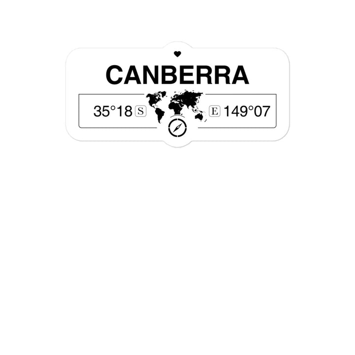 Canberra, Australian Capita 2 x 5.5" Inch Stickers Gift with Map Coordinates #REF2748F6546