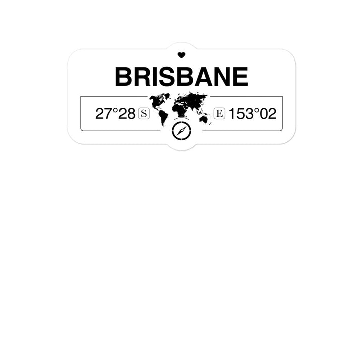Brisbane, Queensland 2 x 5.5" Inch Stickers Gift with Map Coordinates #REF2748F6546