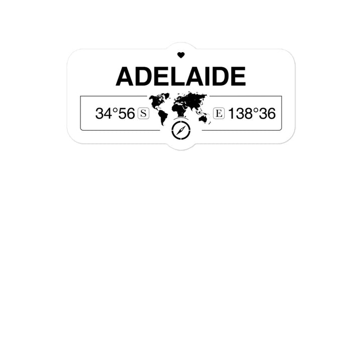 Adelaide, South Australia 2 x 5.5" Inch Stickers Gift with Map Coordinates #REF2748F6546