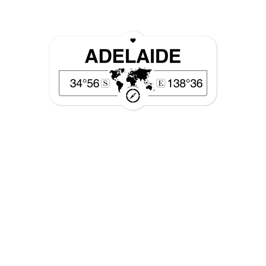 Adelaide, South Australia 2 x 5.5" Inch Stickers Gift with Map Coordinates #REF2748F6546