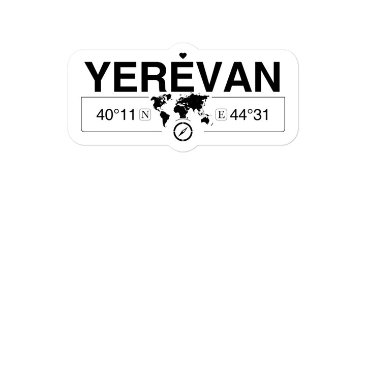 Yerevan 2 x 5.5" Inch Stickers Gift with Map Coordinates #REF2748F6546