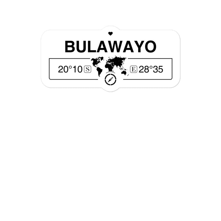 Bulawayo, Bulawayo 2 x 5.5" Inch Stickers Gift with Map Coordinates #REF2748F6546