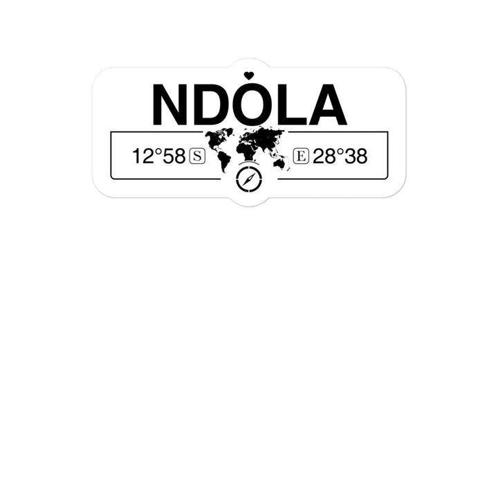 Ndola, Zambia 2 x 5.5" Inch Stickers Gift with Map Coordinates #REF2748F6546